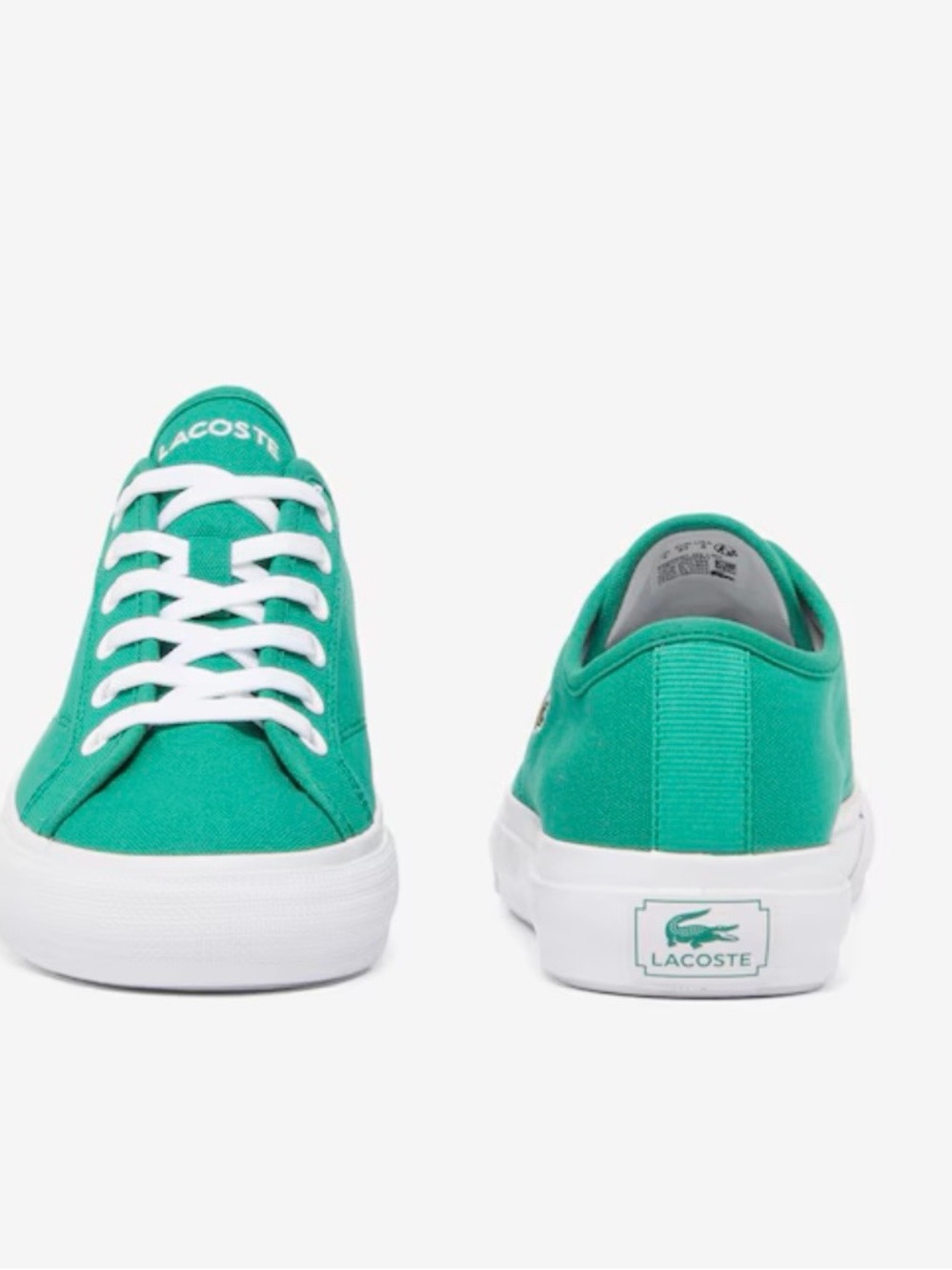 Lacoste Teal Green Canvas Low-Top Sneakers with White Soles